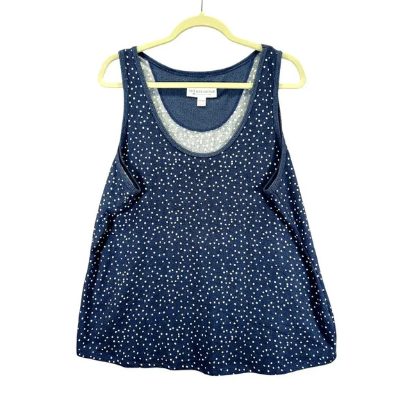 Live Love Lounge Polka Dot Tank Soft Blue and White Size XXL - Picture 1 of 8
